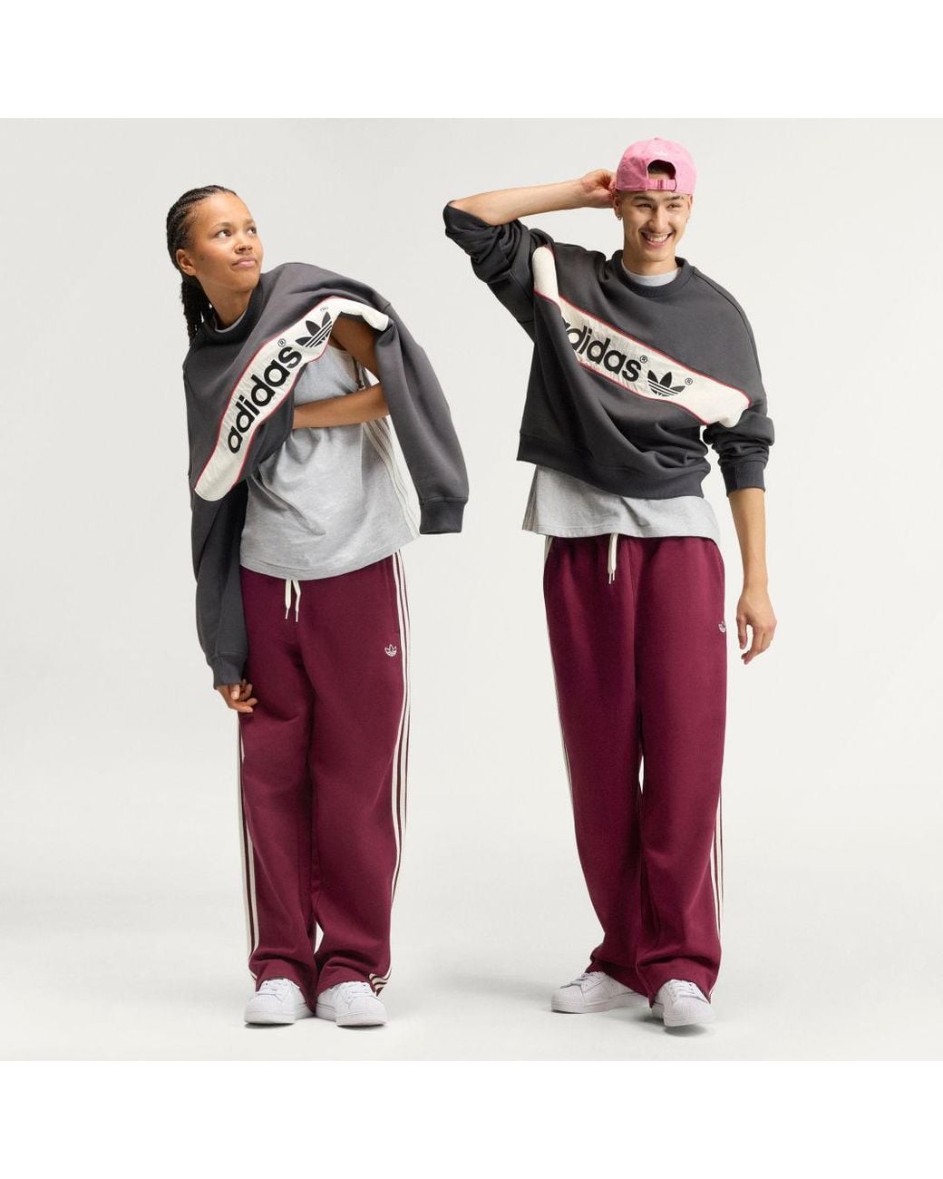 Adidas Purple Adisignature 3 Stripes Open Hem Sweatpants