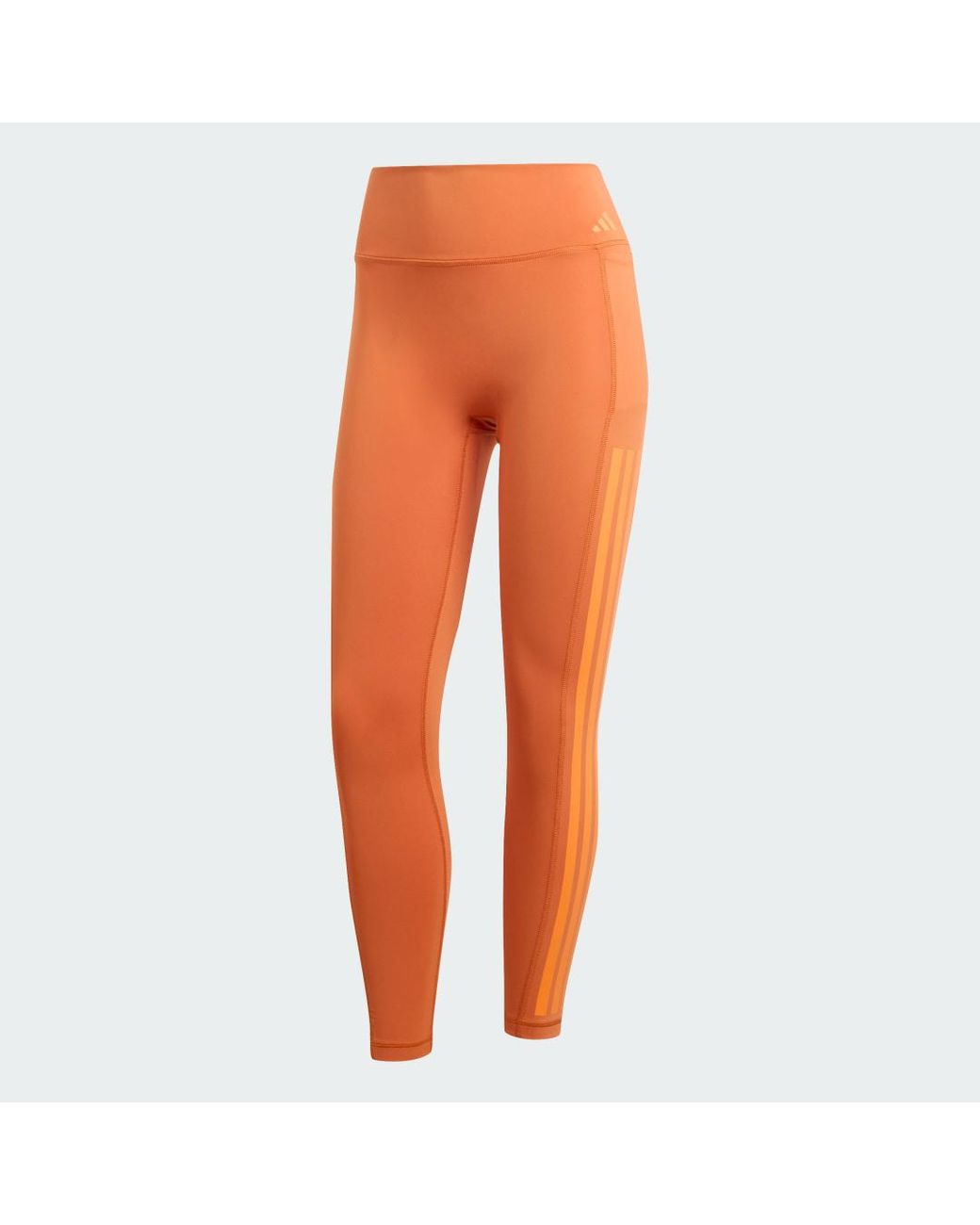 Adidas Orange Optime Workout 3-Stripes 7/8 Leggings