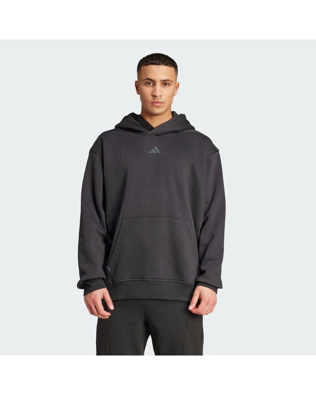 Adidas Gray Primelift Workout Oversize Hoodie for men