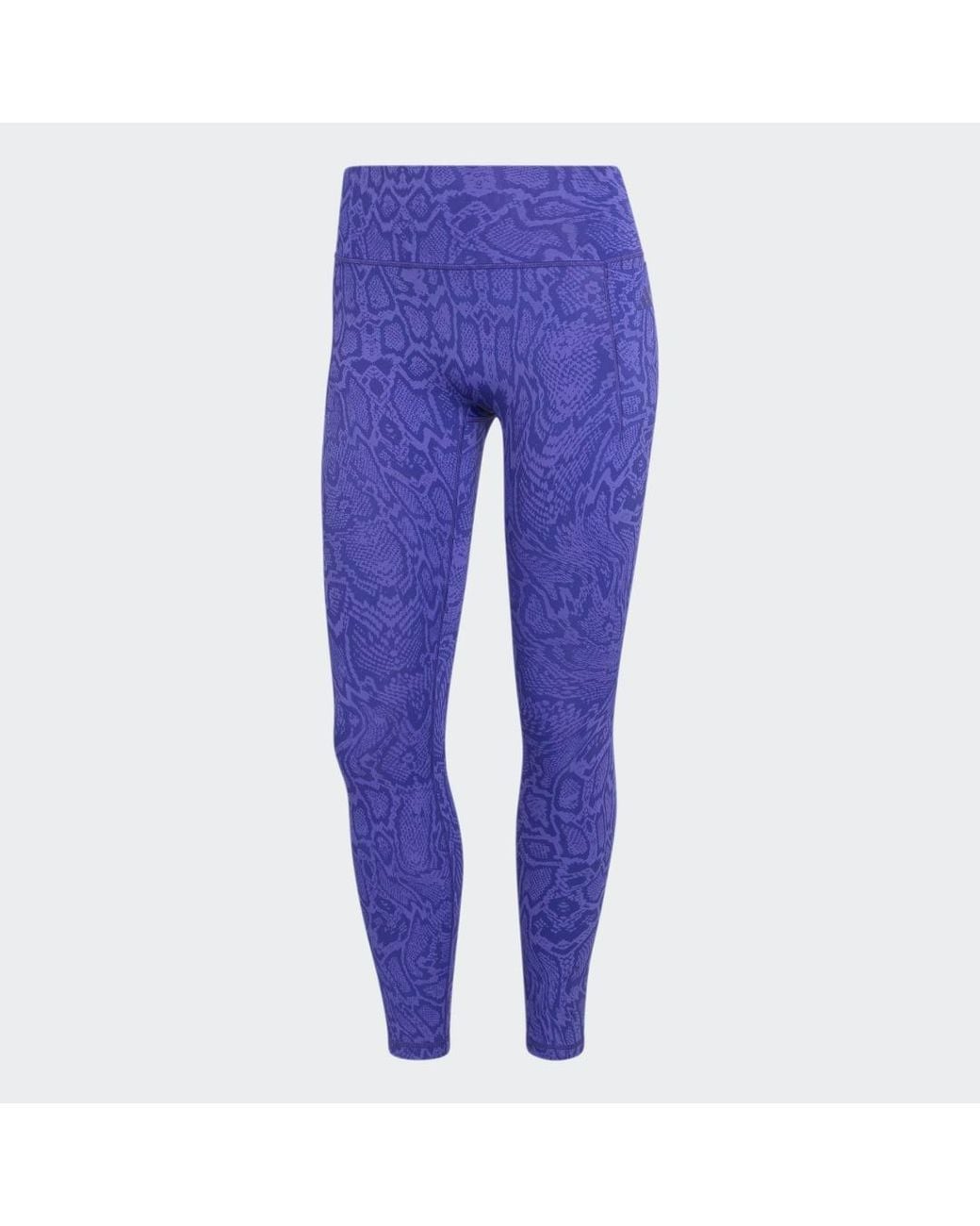 Adidas Blue Optime Primelift Snake 7/8 Leggings