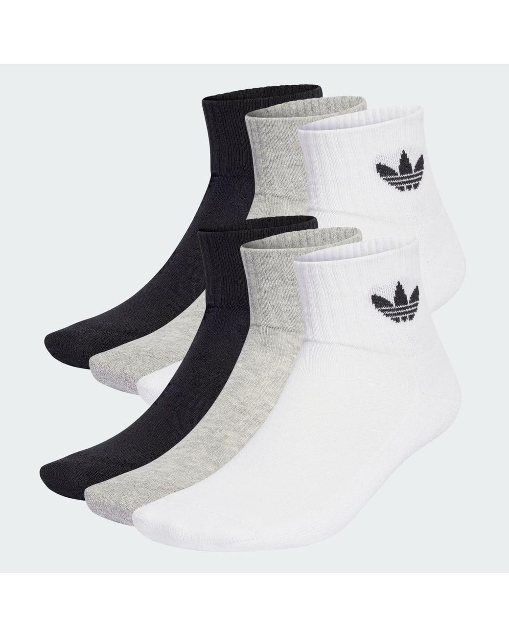 Adidas White Mid Ankle Socks 6 Pairs