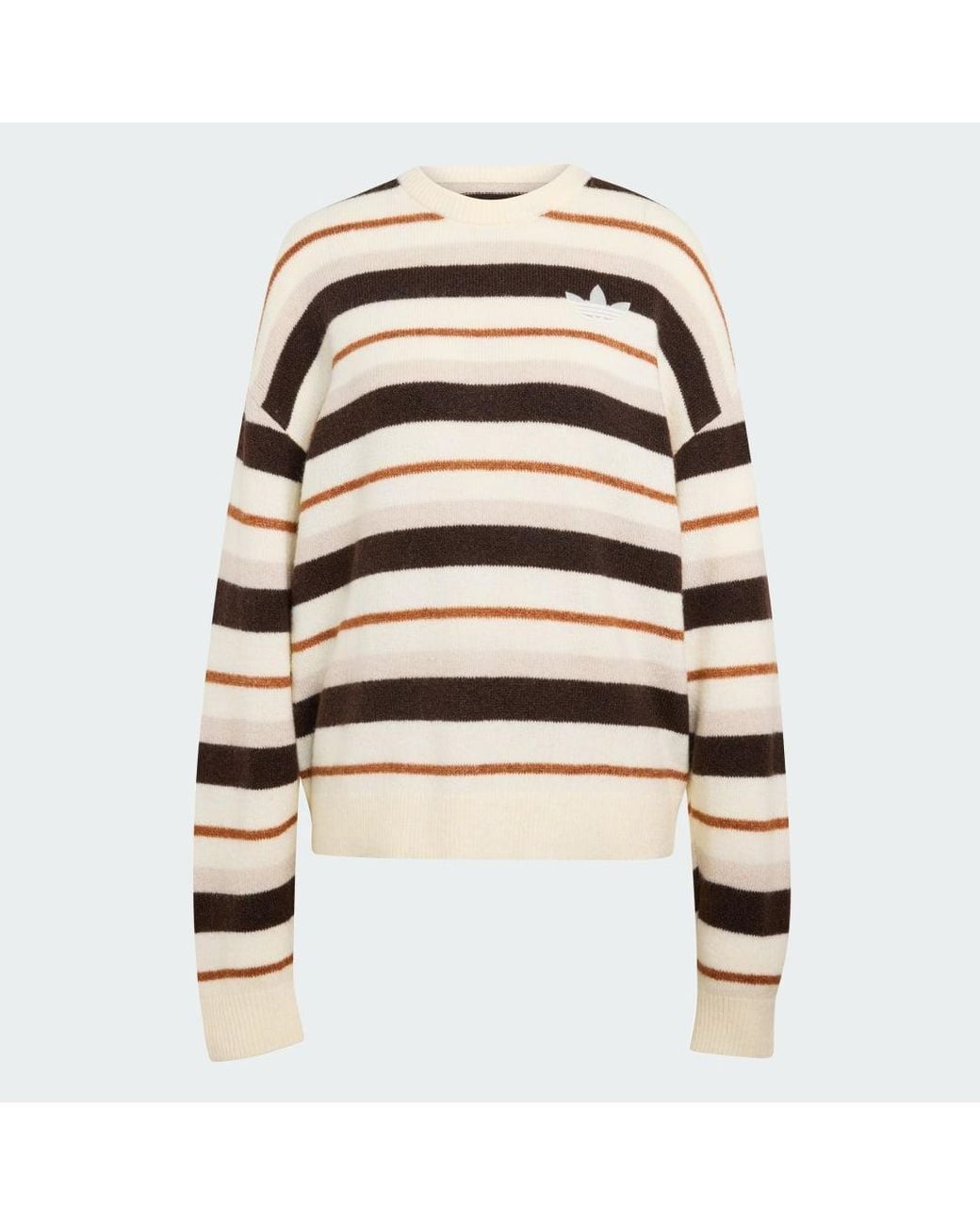 Adidas Natural Knit Essentials Striped Crew Sweatshirt