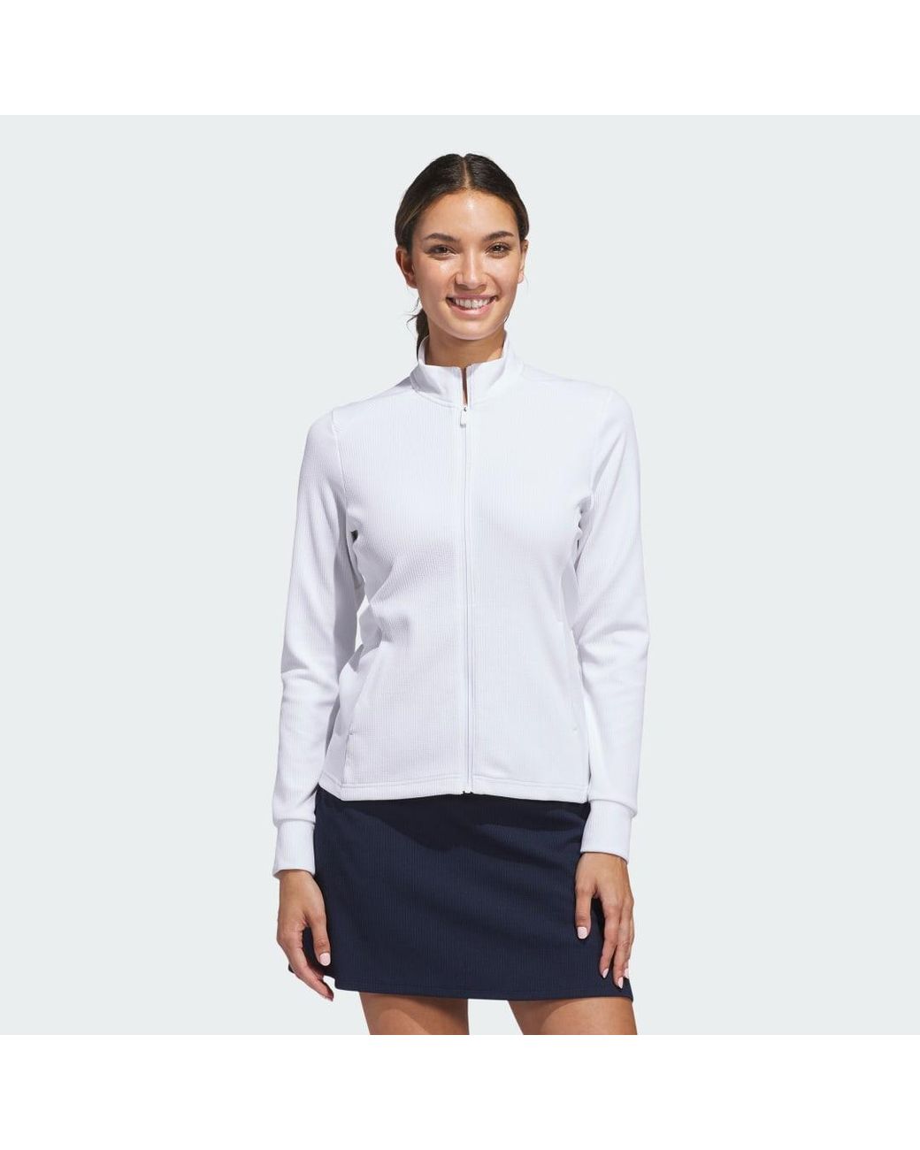 Giacca Full Zip Performance Texture di Adidas in White