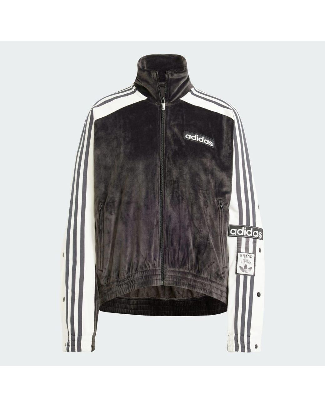 adidas Adibreak Velour Track Top in Black | Lyst UK