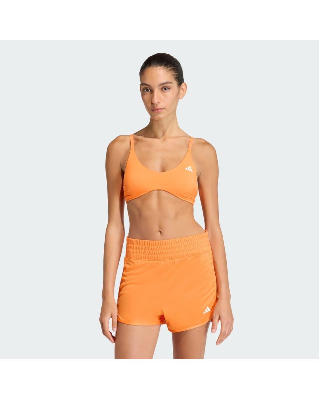 Adidas Orange Optime Essentials Workout Light Support Bra