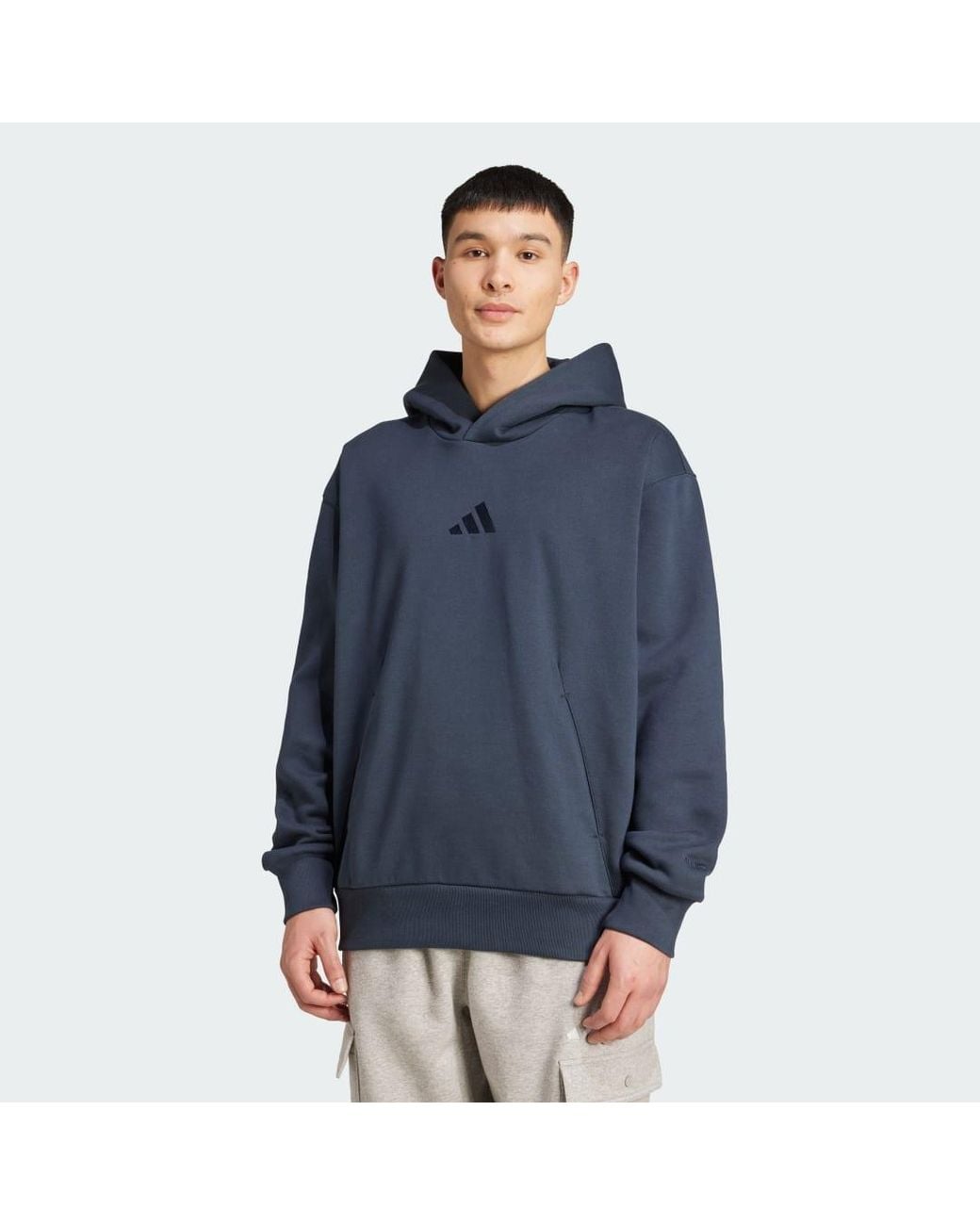 Adidas Blue All Szn Fleece Hoodie for men