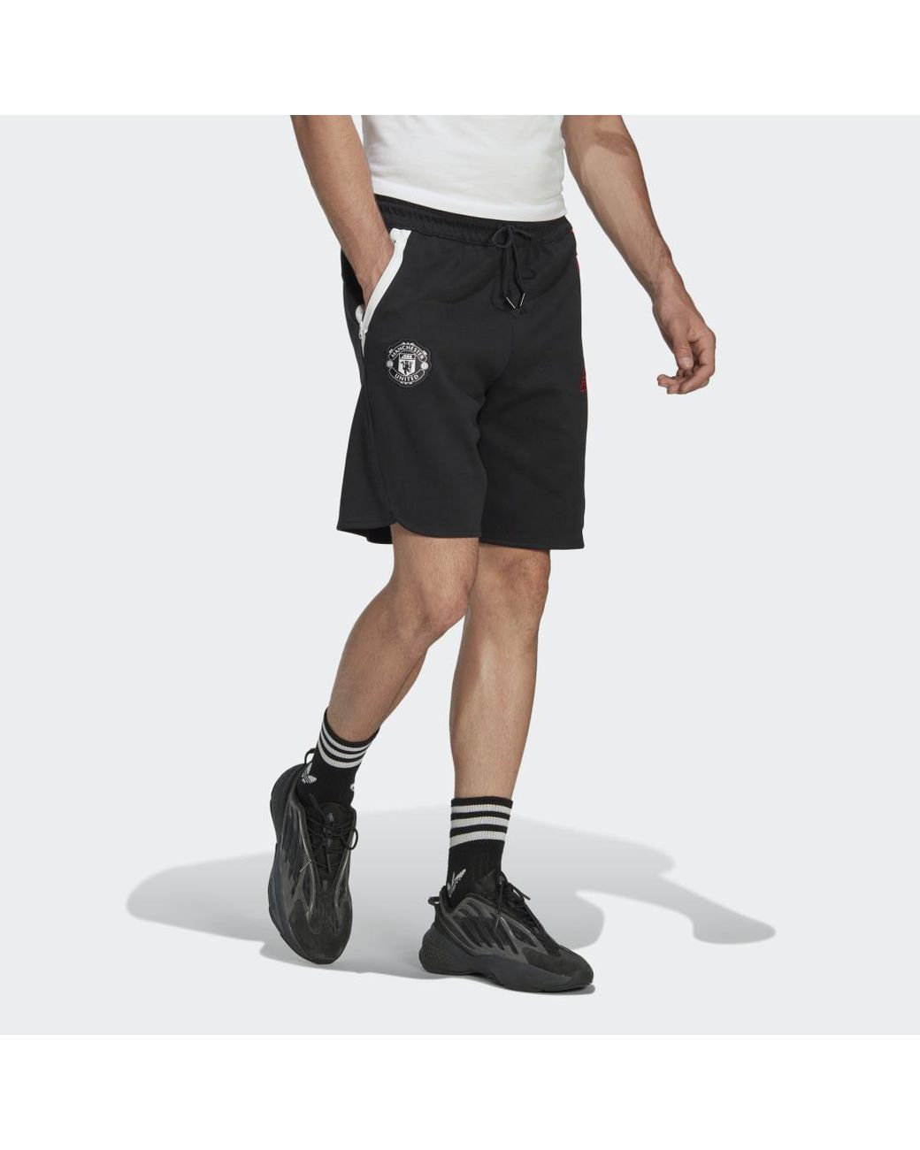 adidas Synthetik Manchester United DNA Downtime Shorts in Schwarz für Herren Herren Bekleidung Pullover und Strickware Sweatjacken 