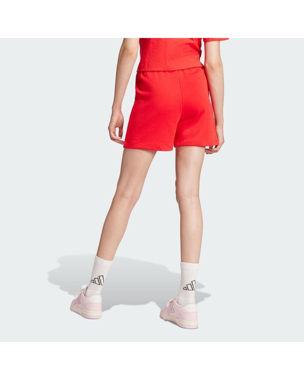 Adidas Red Essentials Color Pop French Terry Shorts