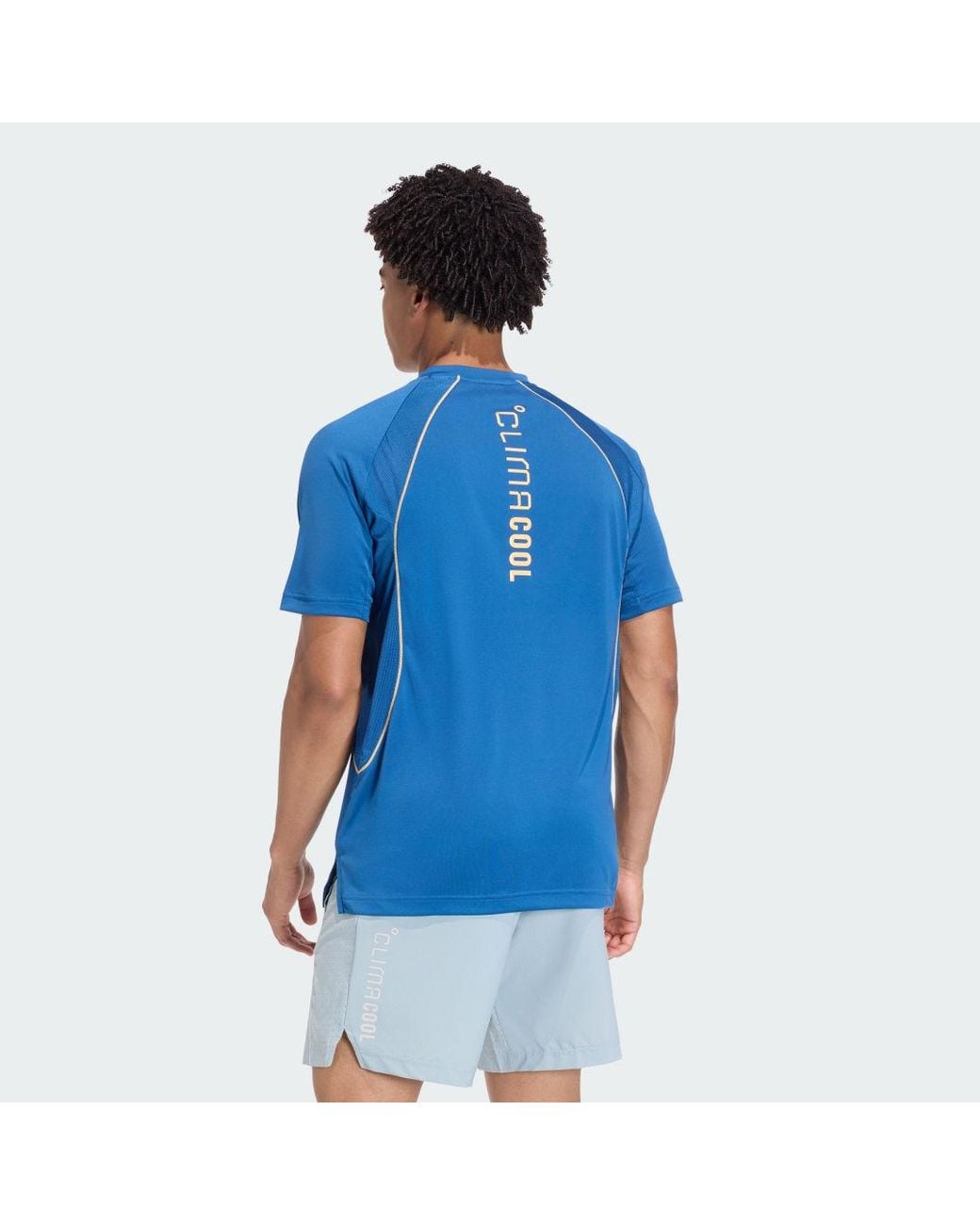 Adidas Blue Tech Apparel Climacool T-Shirt for men
