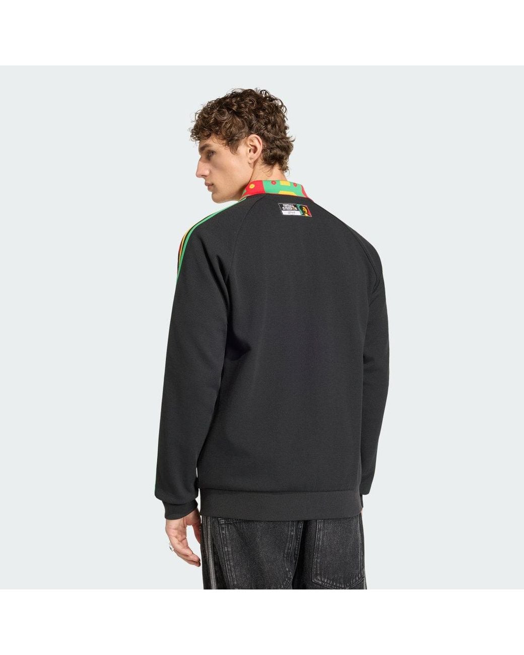Adidas Originals Black Jamaica National Team Anthem Full-Zip Jacket for men