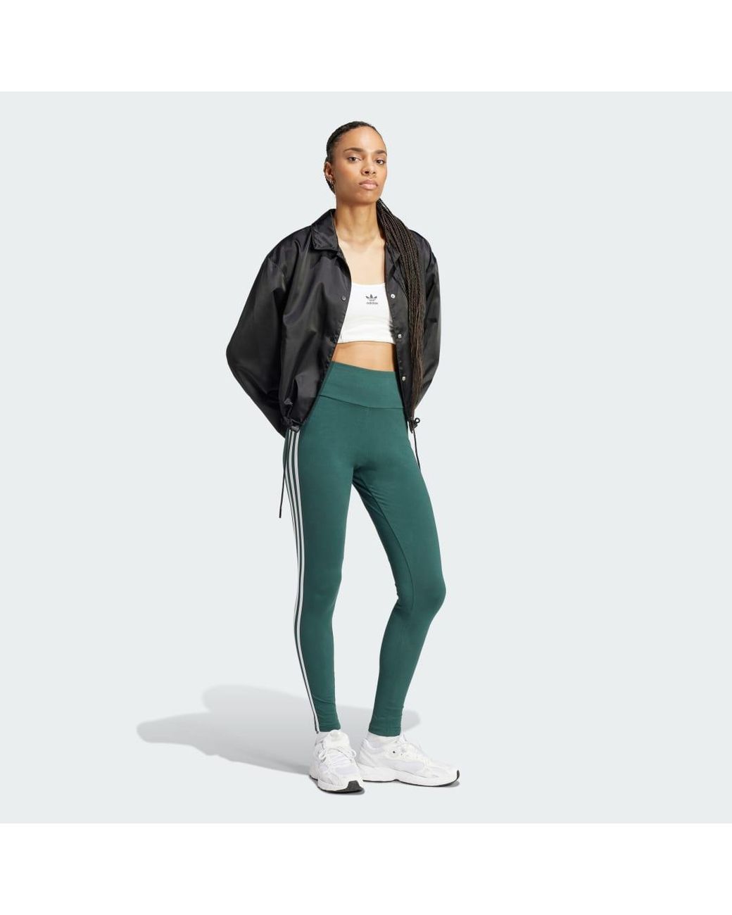Adidas Green 3-Stripes Leggings