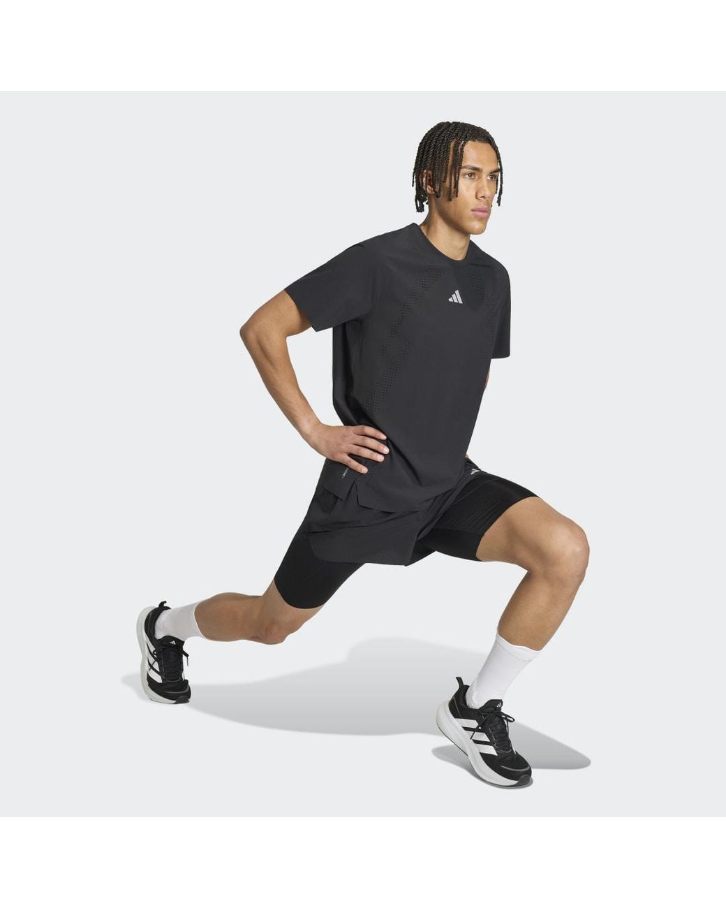 Adidas Black Adi365 Aspyre Running T-Shirt for men