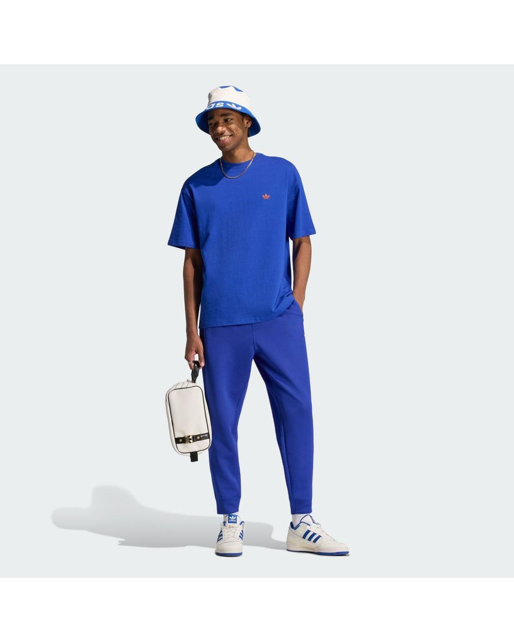 Adidas Originals Blue Trefoil Essentials Loose T-Shirt for men