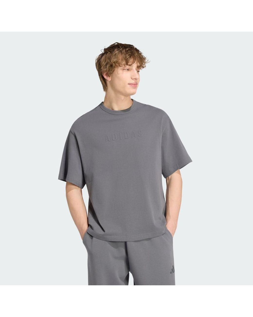 Adidas Originals Gray Soft Lux Graphic T-Shirt for men