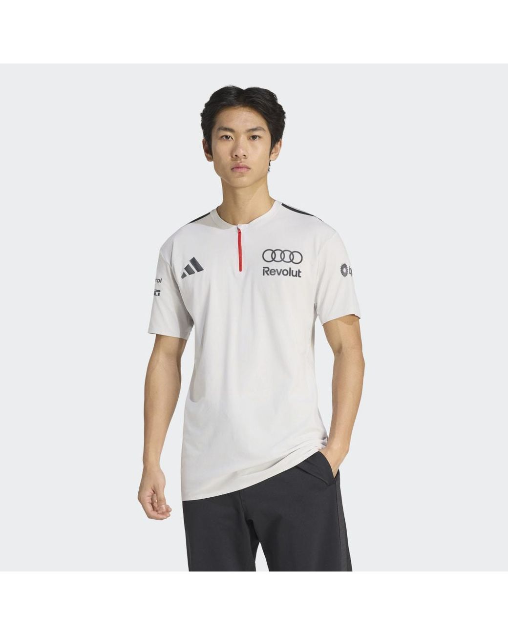 Adidas White Audi Revolut F1 Team Engineers & Marketing Short Sleeve Polo for men