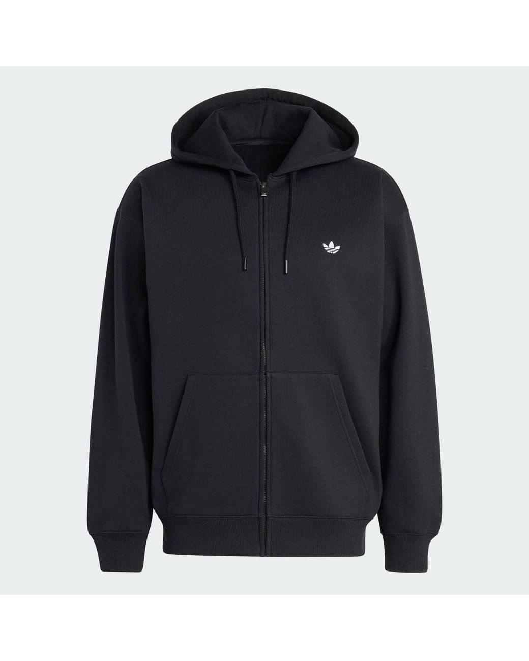 Adidas Blue Sweatshirt Adidas Trefoil Essentials Loose Full Zip Hoodie for men