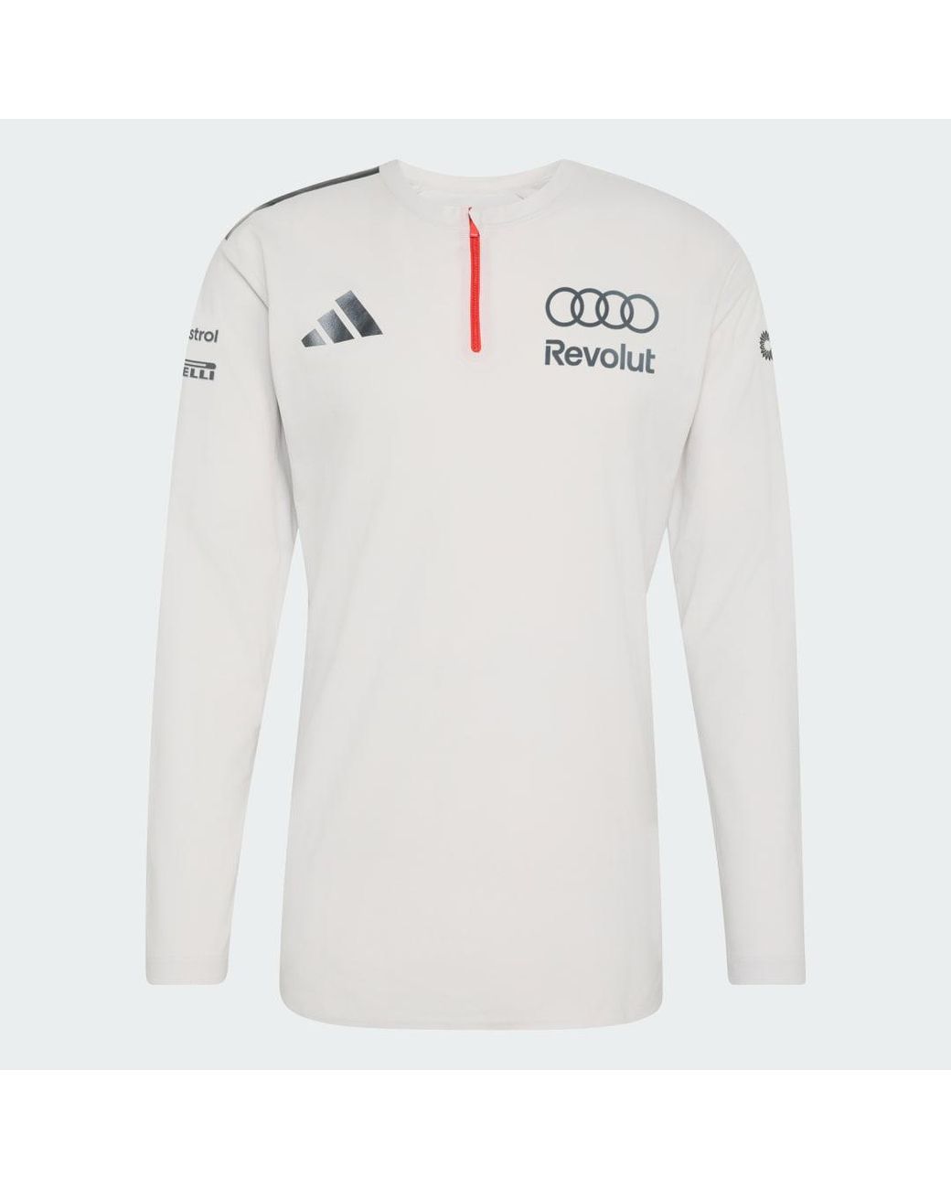 Adidas White Audi Revolut F1 Team Engineers &Amp; Marketing Long Sleeve Polo for men
