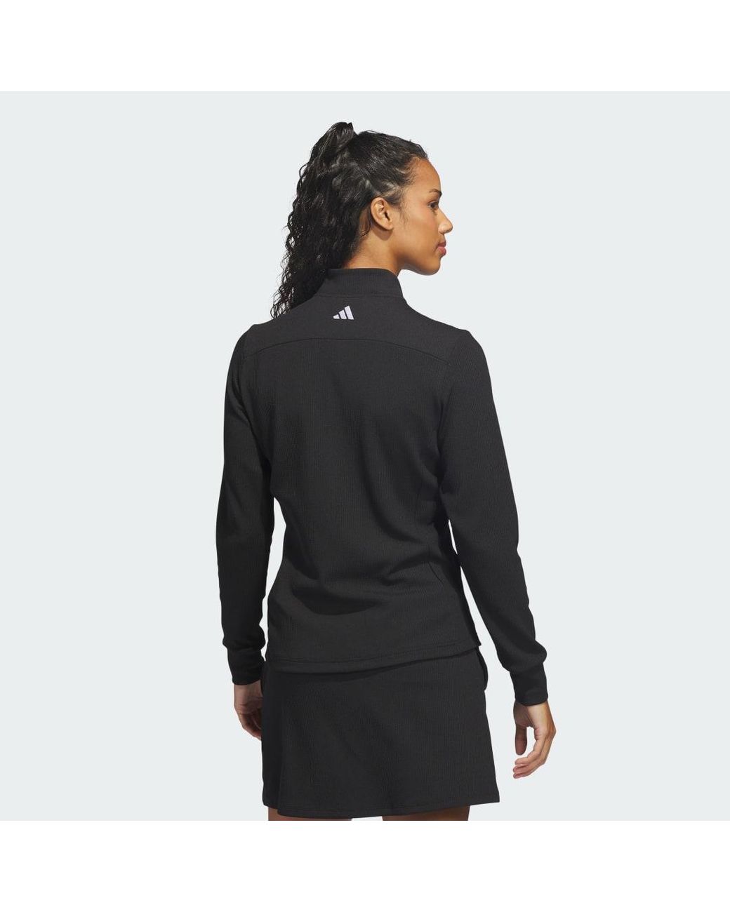 Adidas Black Textured Full-Zip Jacket