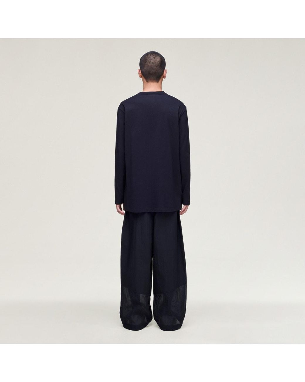 Adidas Blue Y-3 Logo Long Sleeve Long-Sleeve Top
