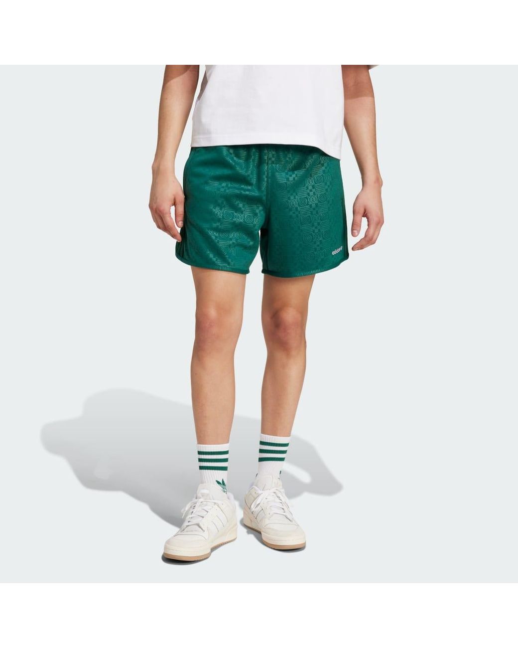 adidas 39 80S Embossed 3 Stripes Sprinter Shorts in Green for Men Lyst UK