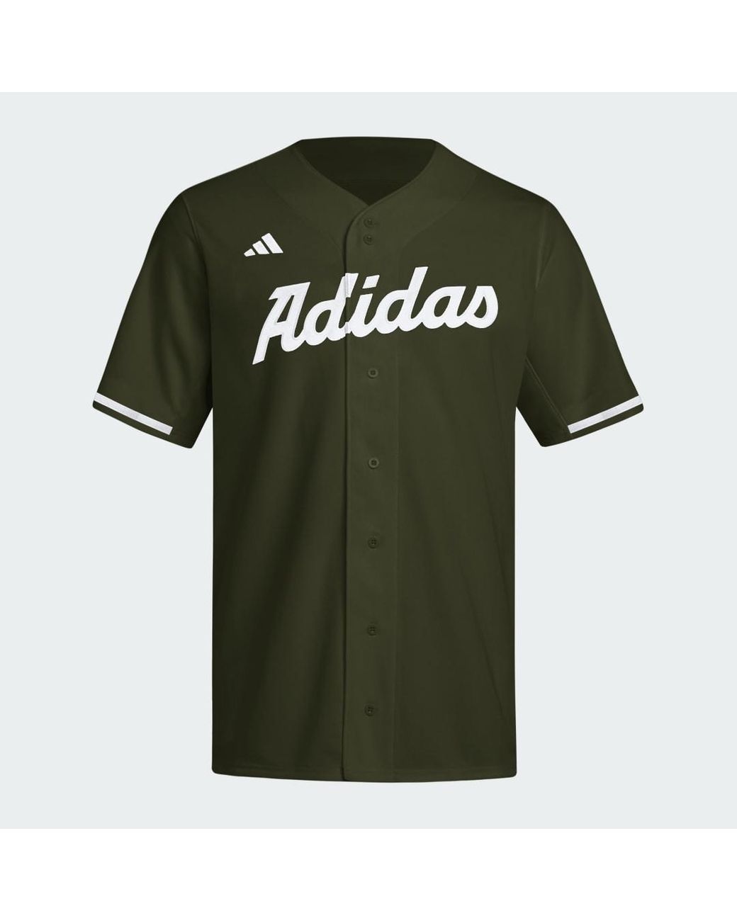 Adidas Green Dugout Full-Button Cotton Jersey for men