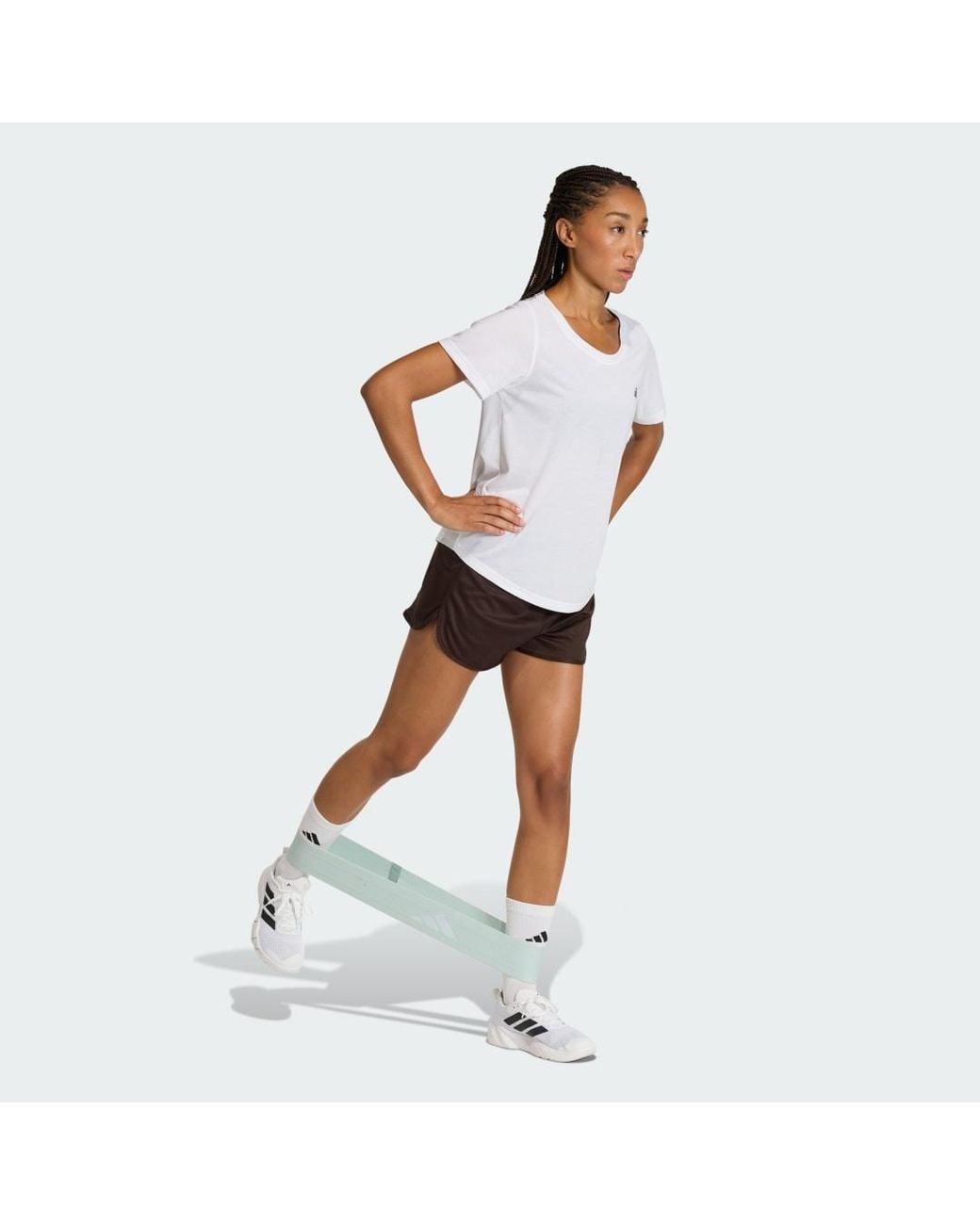 Adidas White Workout Essentials Scoop Neck T-Shirt