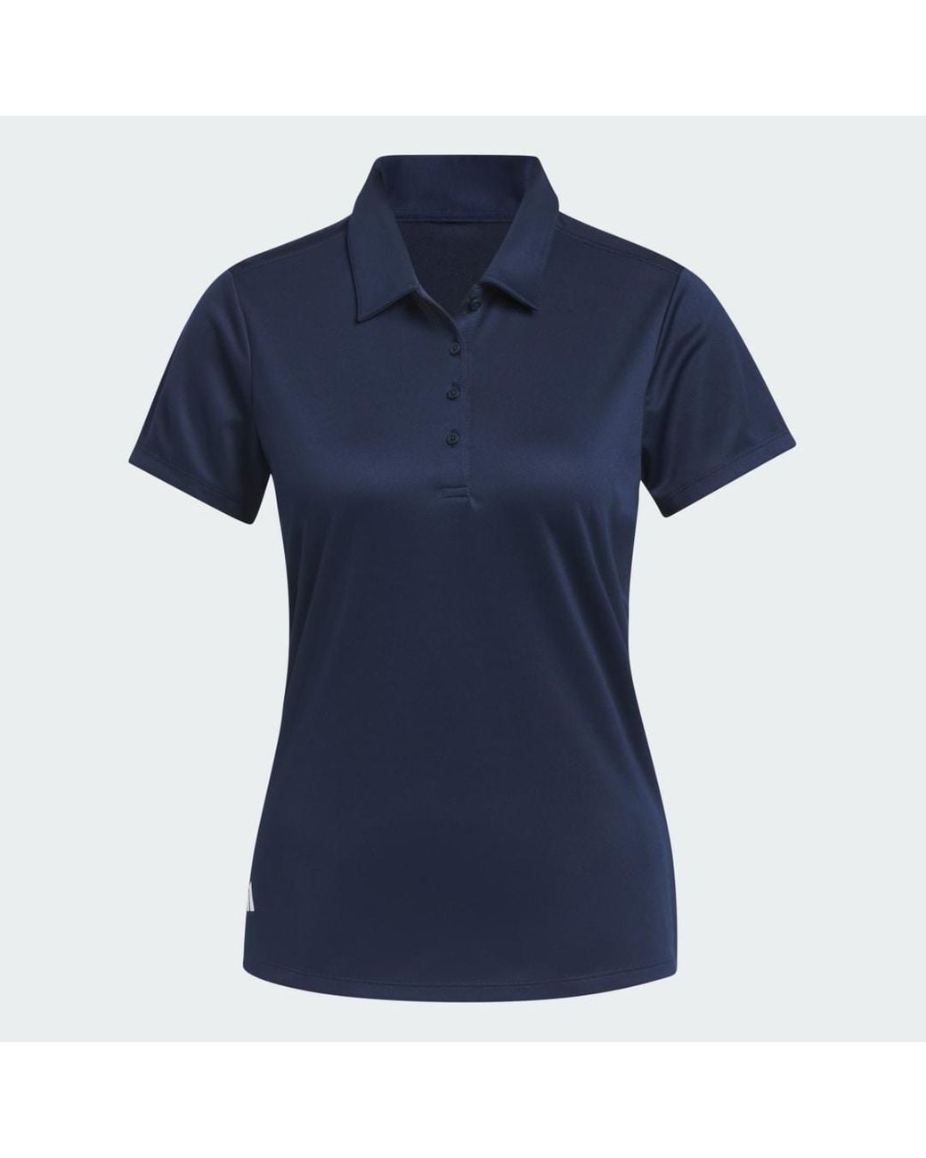 Adidas Blue Women's Solid Performance Short Sleeve Polo Shirt