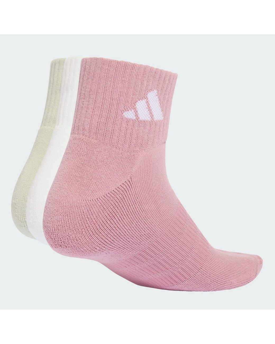 Adidas Pink Cushioned Sportswear Ankle Socks 3 Pair Pack