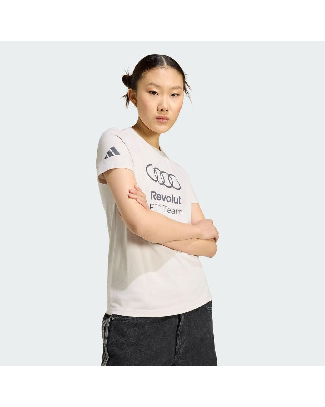 Adidas White Audi Revolut F1 Team Dna Graphic T-Shirt
