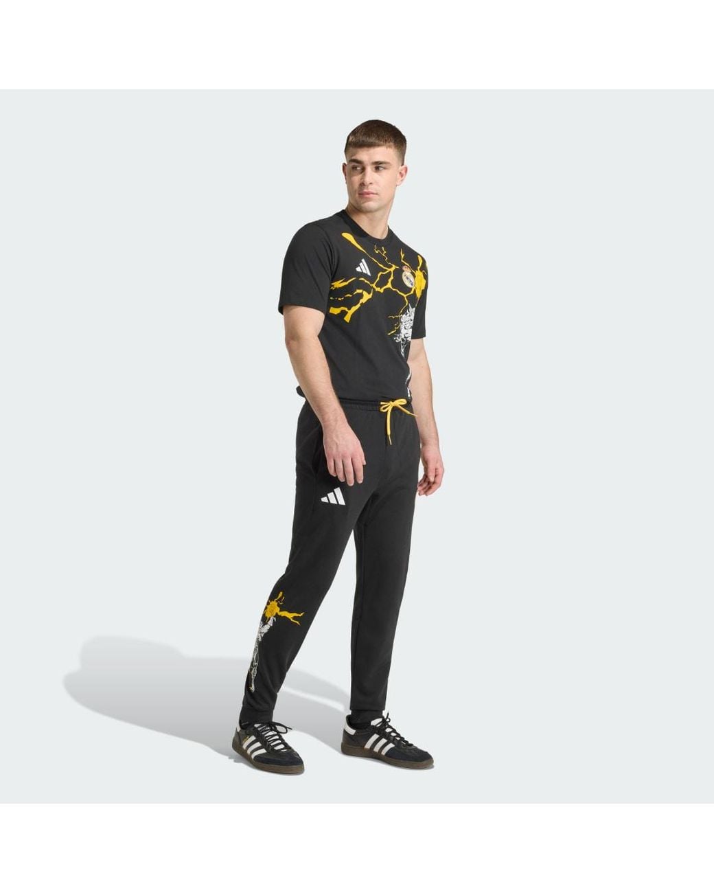 Adidas Black Football Real Madrid Avengers Pants Kb4396 for men