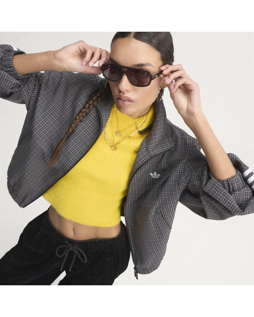 Adidas Black Checks Track Top
