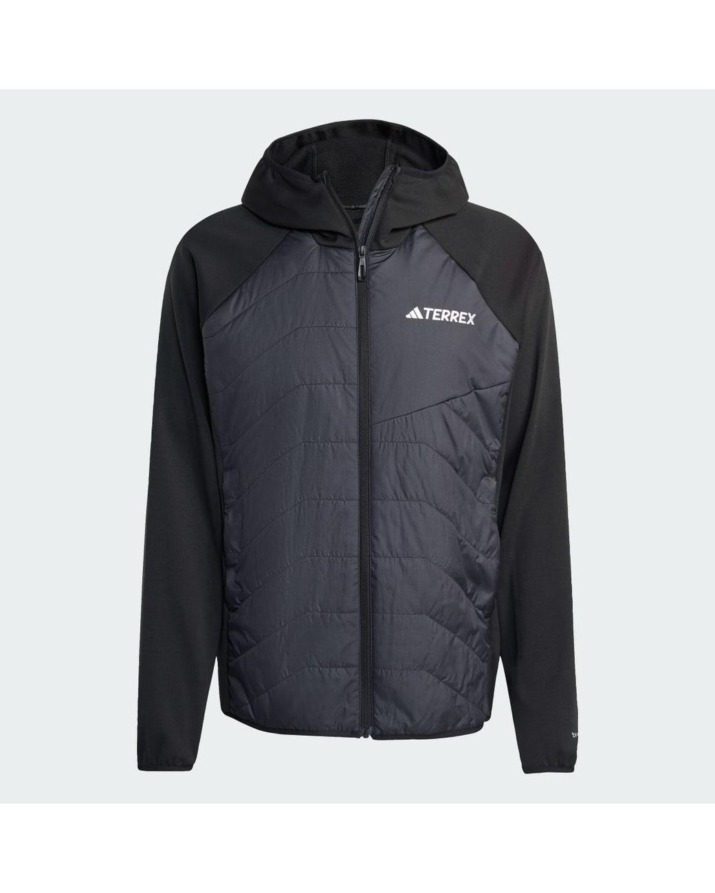 Adidas Gray Terrex Multi Climawarm Insulated Hybrid Hooded Jacket for men