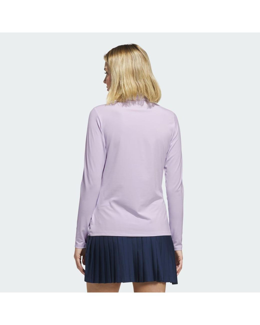 Adidas Purple Performance Long Sleeve Polo Shirt