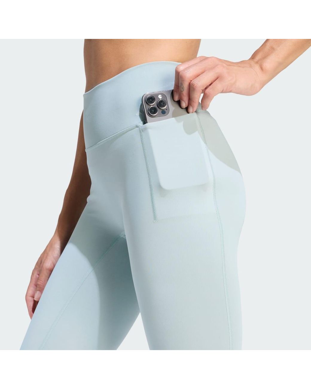 Adidas Blue Optime Workout Full Length Leggings