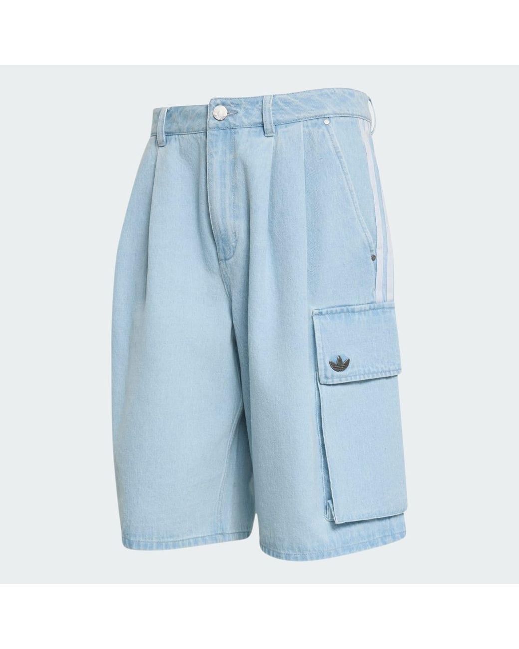 Adidas Blue Adilenium Season 5 Denim Cargo Shorts for men