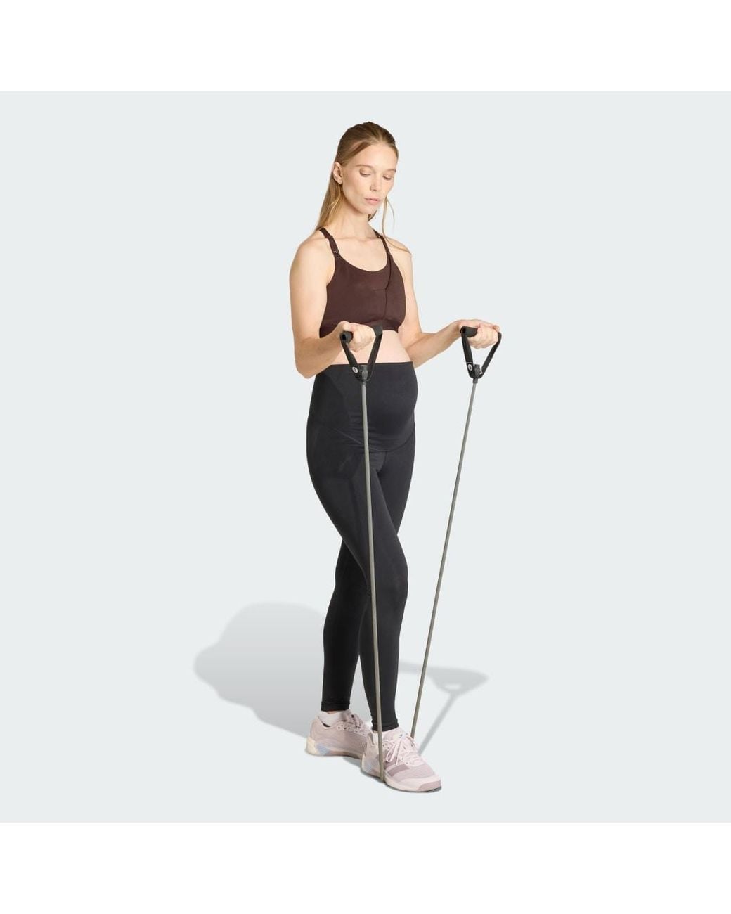 Adidas Blue Optime Essentials Workout Full Length Leggings Maternity
