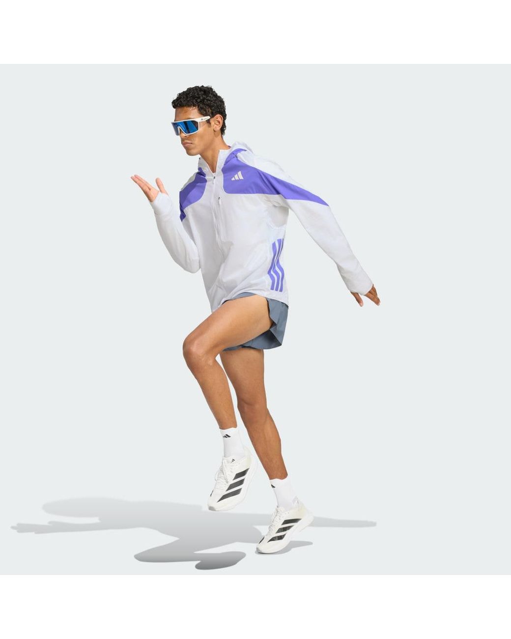 Adidas Blue Adizero Running Jacket for men