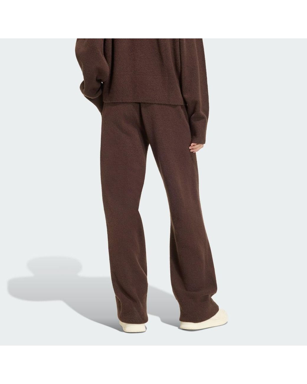 Adidas Brown Essentials Wide Leg Knit Pants