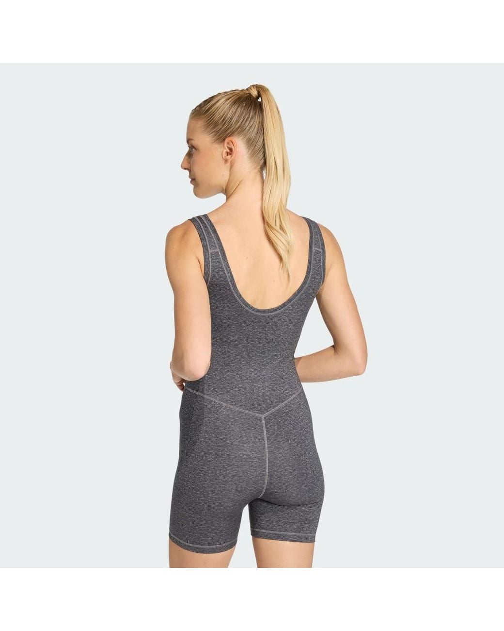 Adidas Gray Optime Essentials Workout Heather Onesie
