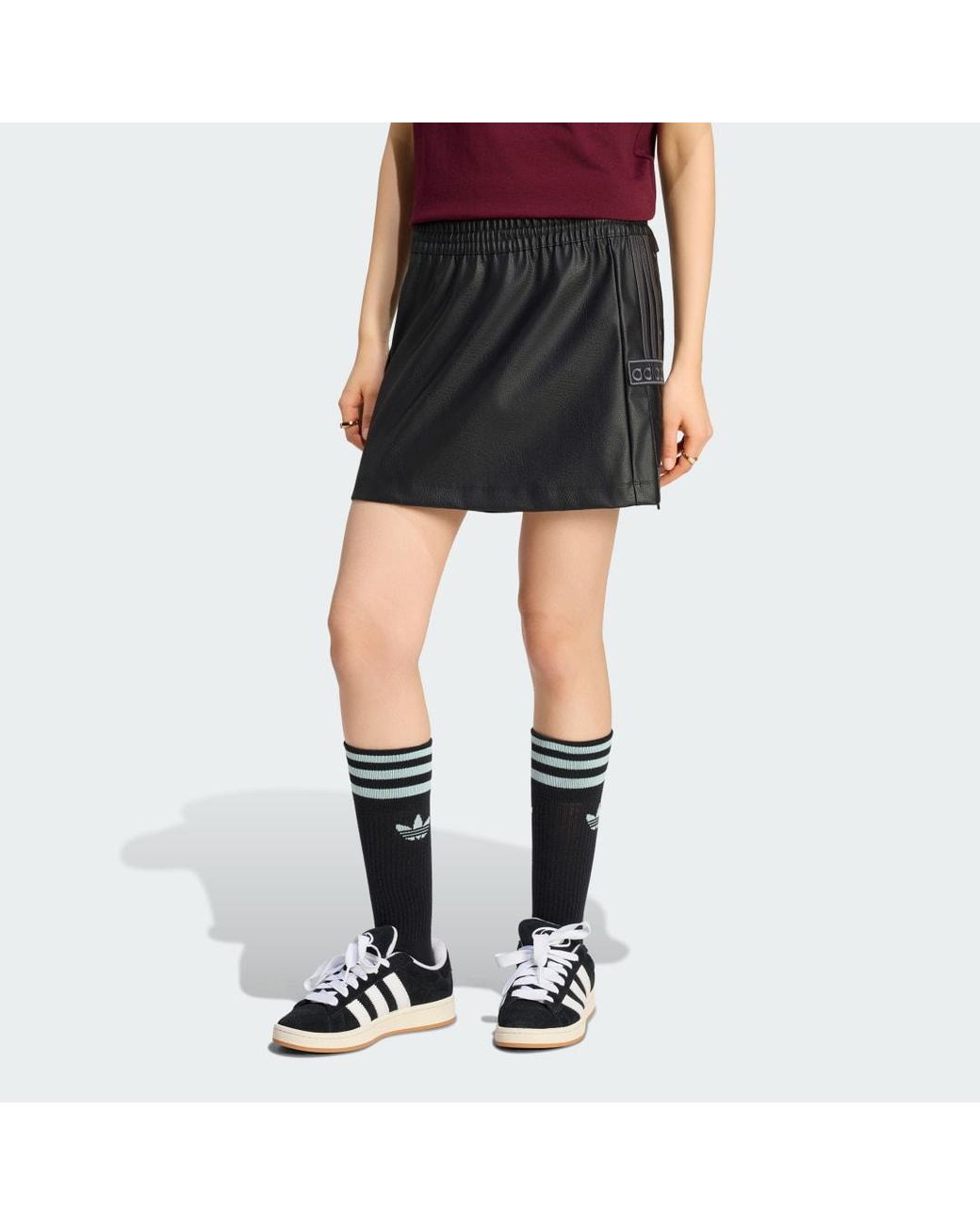 Adidas Originals Black Adidas Pleather Adibreak Skirt/ Utility