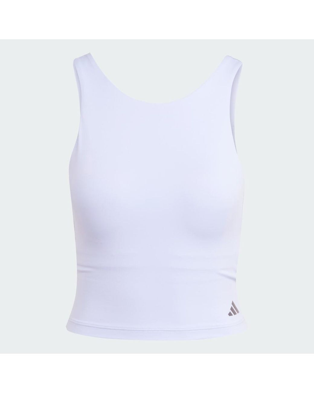 Adidas Blue Yoga Crop Tank With Inner Shelf Bra