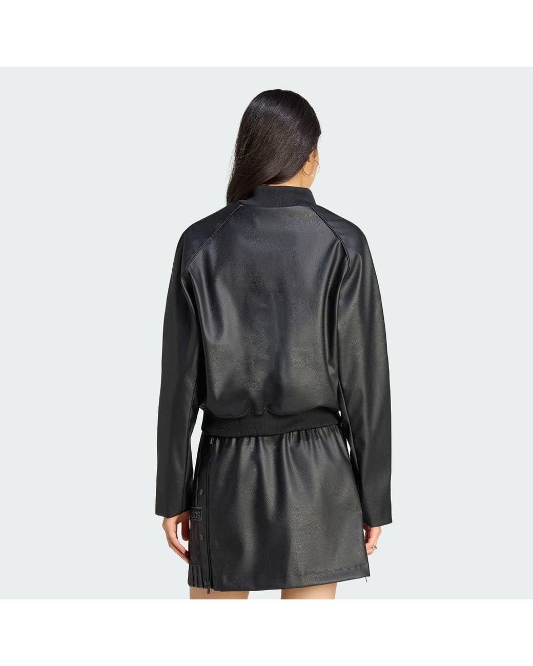 Adidas Black Pleather Sst Tracktop