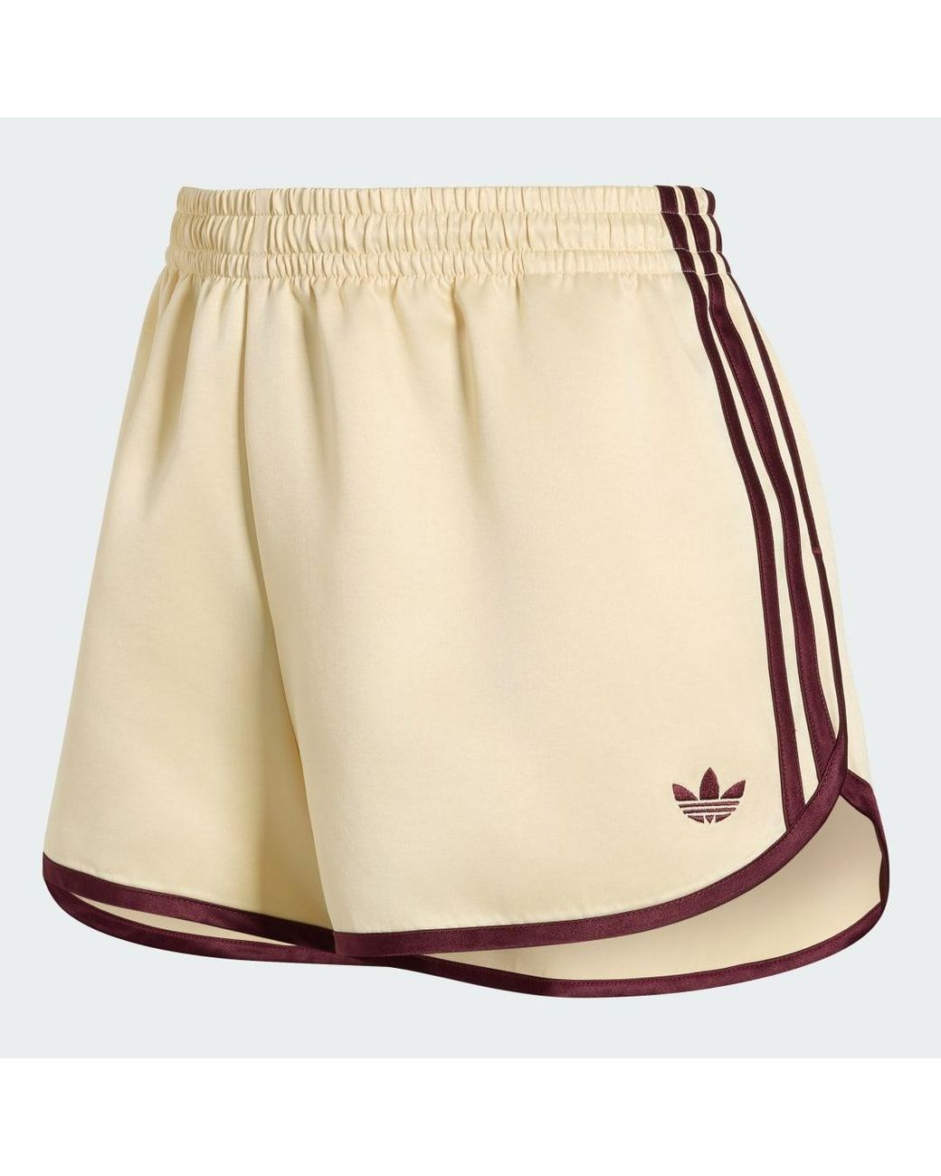 Adidas White Satin 3S Sprinter Shorts
