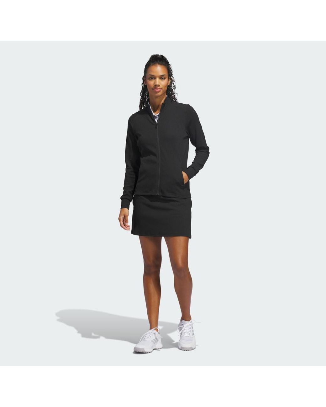 Adidas Black Textured Full-Zip Jacket