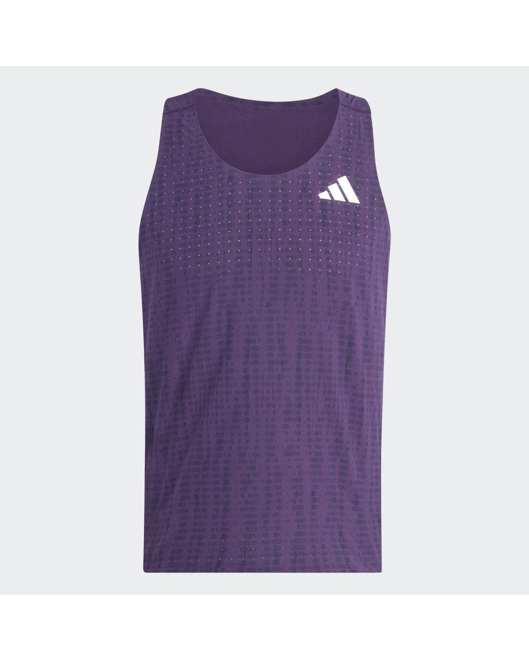 Adidas Purple Adizero Running Singlet for men