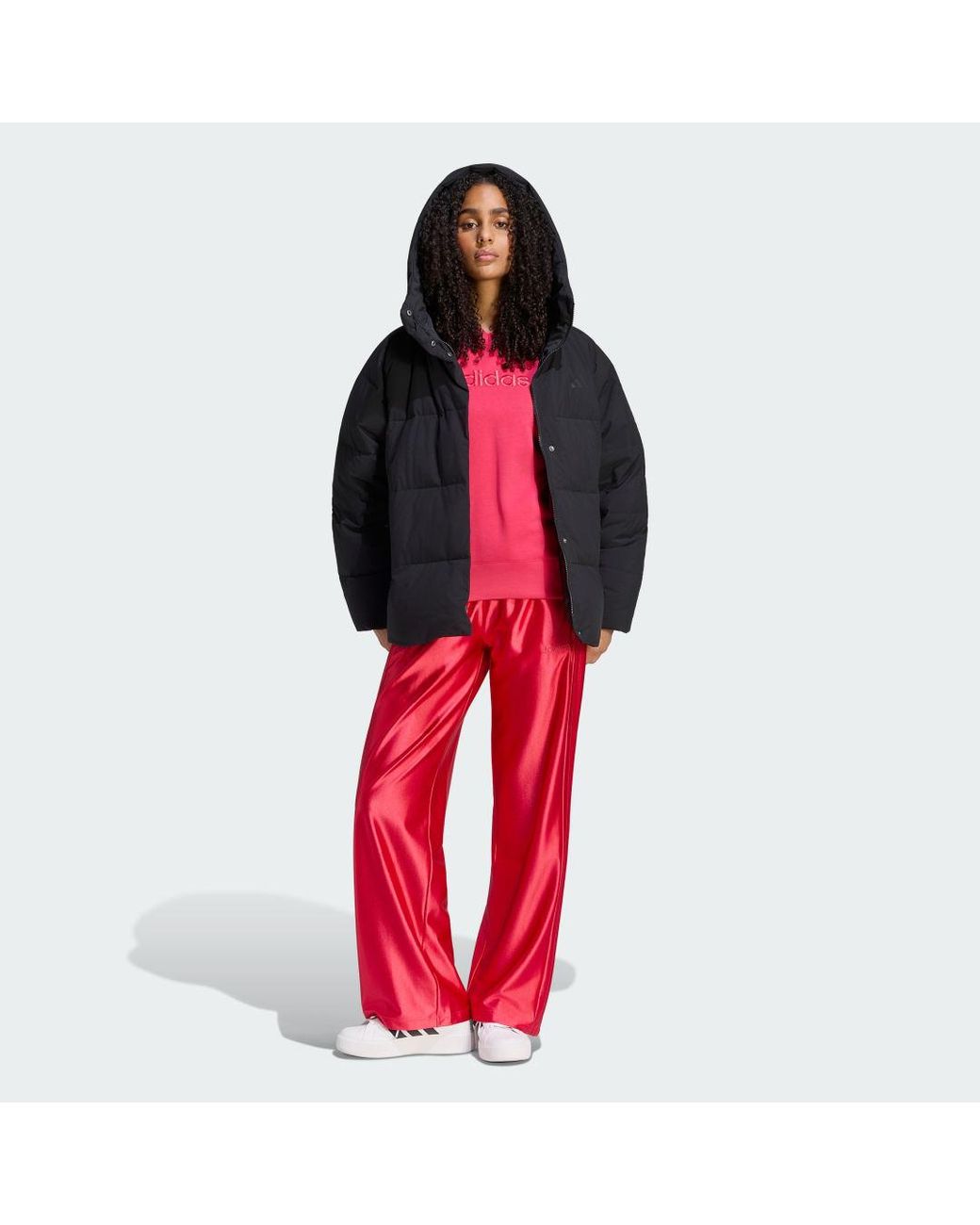 Adidas Black Helionic Down Puffer Hooded Jacket