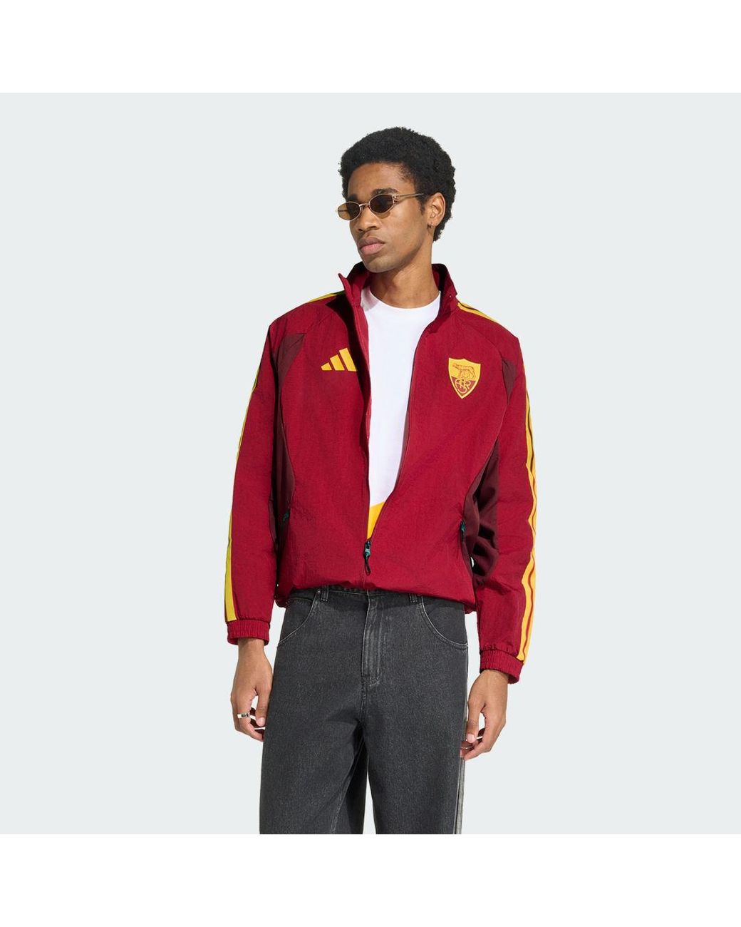 Adidas Red As Roma Home Anthem Jacket for men