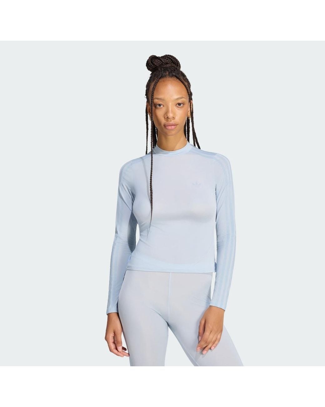 Adidas Blue Originals By Jennie Sheer Long Sleeve Long-Sleeve Top