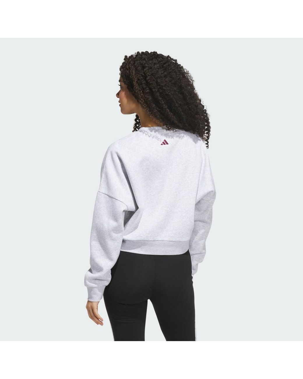 Adidas White Chenille Logo Graphic Sweatshirt