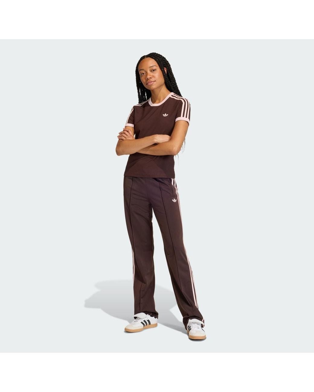 Adidas Red Lifestyle 3 Stripes Slim Tee Kc9017
